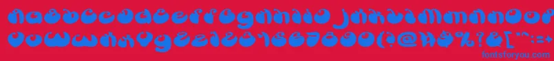 フォントButterflyBold – 赤い背景に青い文字