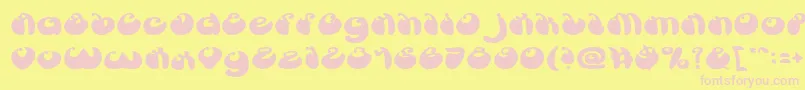 ButterflyBold-fontti – vaaleanpunaiset fontit keltaisella taustalla