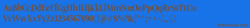 Gretadisnarproreg Font – Brown Fonts on Blue Background