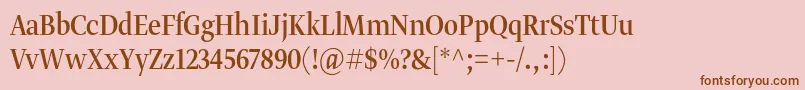 Fonte Gretadisnarproreg – fontes marrons em um fundo rosa