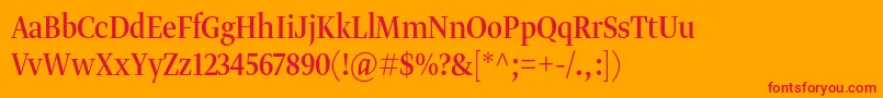 フォントGretadisnarproreg – オレンジの背景に赤い文字