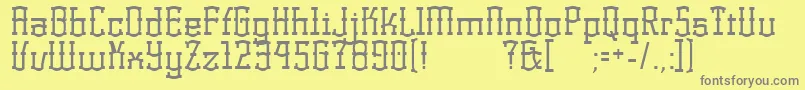 フォントKorneuburgdisplayRegular – 黄色の背景に灰色の文字