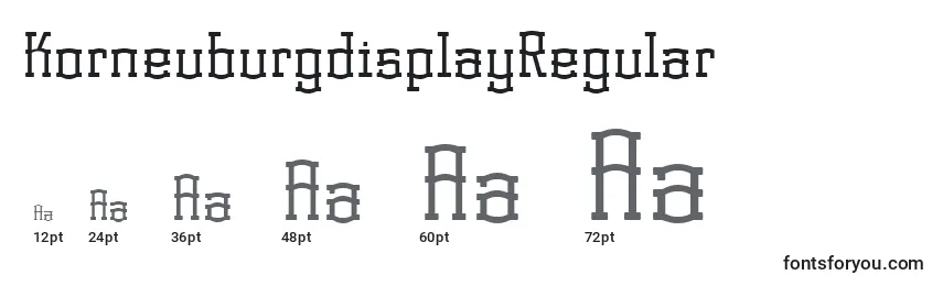 KorneuburgdisplayRegular Font Sizes