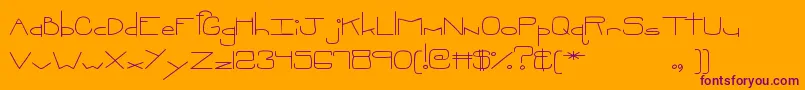 MtfOopsie-Schriftart – Violette Schriften auf orangefarbenem Hintergrund