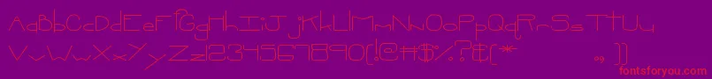 MtfOopsie-fontti – punaiset fontit violetilla taustalla