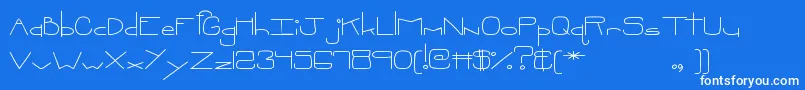 MtfOopsie-Schriftart – Weiße Schriften auf blauem Hintergrund