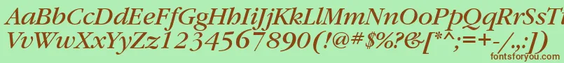 GaramondbookbttItalic Font – Brown Fonts on Green Background