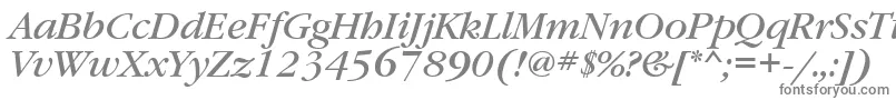 フォントGaramondbookbttItalic – 白い背景に灰色の文字