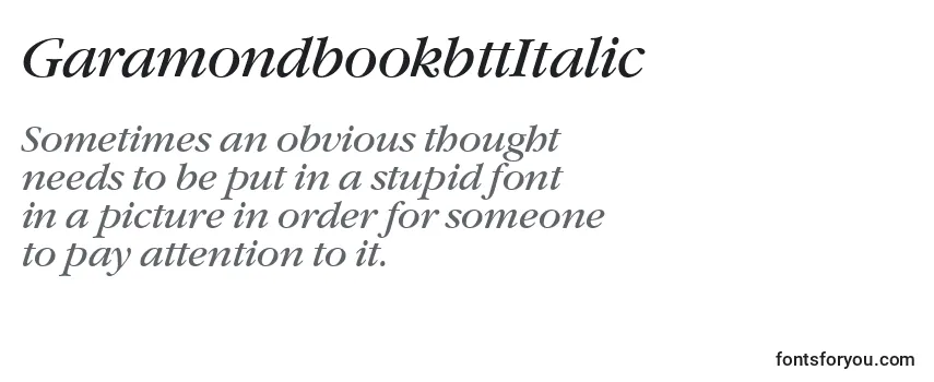 Review of the GaramondbookbttItalic Font