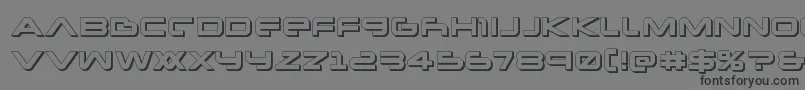 Newmars3D-Schriftart – Schwarze Schriften auf grauem Hintergrund