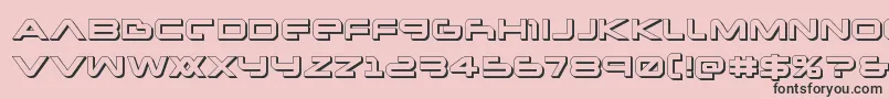 Newmars3D-Schriftart – Schwarze Schriften auf rosa Hintergrund