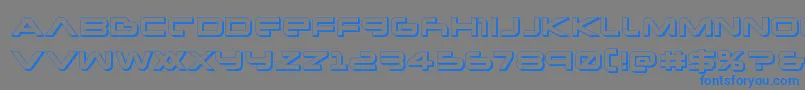 フォントNewmars3D – 灰色の背景に青い文字
