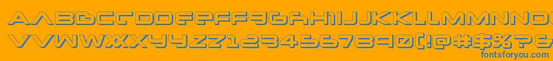 Шрифт Newmars3D – синие шрифты на оранжевом фоне
