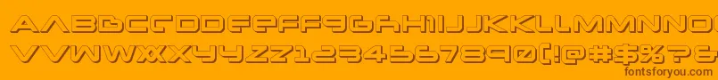 Newmars3D-Schriftart – Braune Schriften auf orangefarbenem Hintergrund