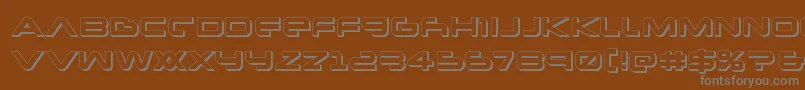 Newmars3D-Schriftart – Graue Schriften auf braunem Hintergrund