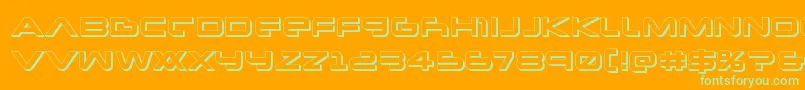 Шрифт Newmars3D – зелёные шрифты на оранжевом фоне