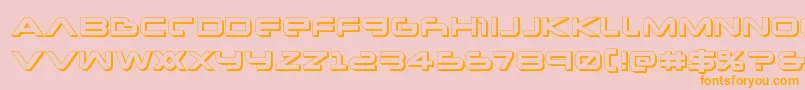 Newmars3D-Schriftart – Orangefarbene Schriften auf rosa Hintergrund
