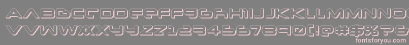Newmars3D-Schriftart – Rosa Schriften auf grauem Hintergrund