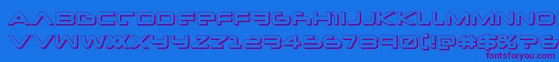 Police Newmars3D – polices violettes sur fond bleu