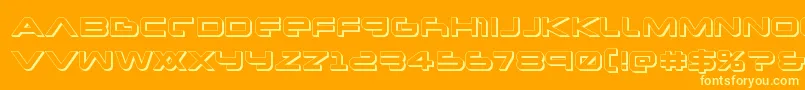 Fonte Newmars3D – fontes amarelas em um fundo laranja