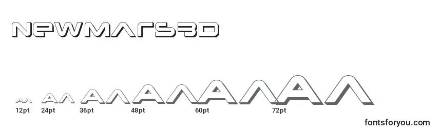 Размеры шрифта Newmars3D