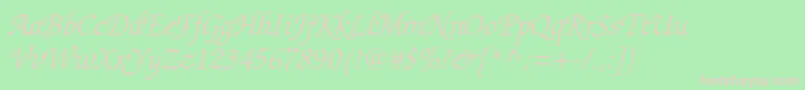 ZapfchancerystdLightitalic Font – Pink Fonts on Green Background