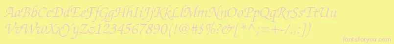 ZapfchancerystdLightitalic Font – Pink Fonts on Yellow Background