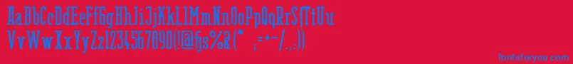 Шрифт BerlinEmailSerifSemibold – синие шрифты на красном фоне