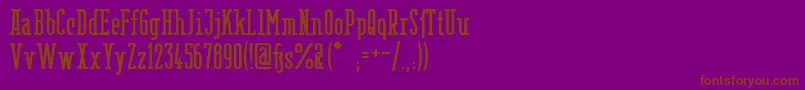 フォントBerlinEmailSerifSemibold – 紫色の背景に茶色のフォント