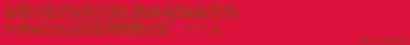 BerlinEmailSerifSemibold-Schriftart – Braune Schriften auf rotem Hintergrund