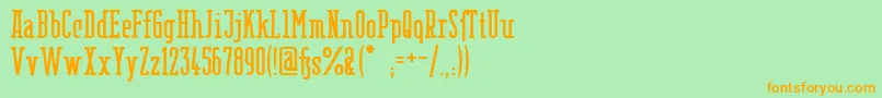 BerlinEmailSerifSemibold-Schriftart – Orangefarbene Schriften auf grünem Hintergrund