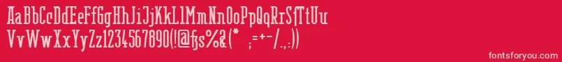 Шрифт BerlinEmailSerifSemibold – розовые шрифты на красном фоне