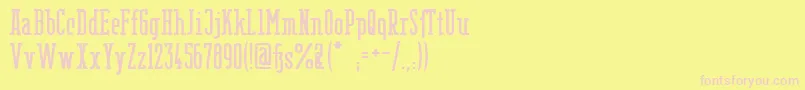 BerlinEmailSerifSemibold-fontti – vaaleanpunaiset fontit keltaisella taustalla