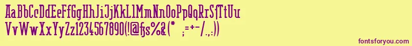 Шрифт BerlinEmailSerifSemibold – фиолетовые шрифты на жёлтом фоне