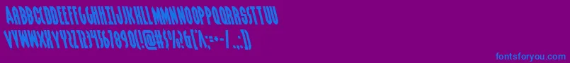 Grendelsmotherleft-Schriftart – Blaue Schriften auf violettem Hintergrund