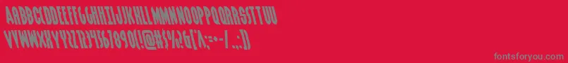 Grendelsmotherleft-fontti – harmaat kirjasimet punaisella taustalla