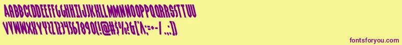 Fonte Grendelsmotherleft – fontes roxas em um fundo amarelo