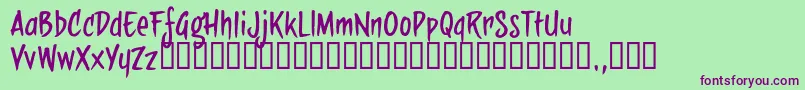 Sbbtrial-Schriftart – Violette Schriften auf grünem Hintergrund