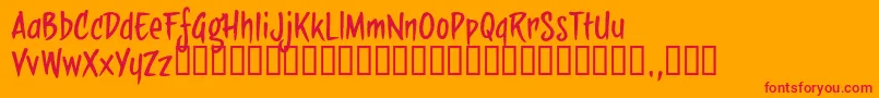 Sbbtrial Font – Red Fonts on Orange Background