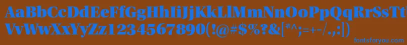 Czcionka UtopiastdBlackheadline – niebieskie czcionki na brązowym tle