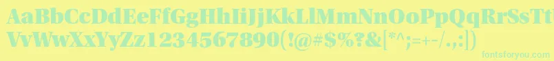 Czcionka UtopiastdBlackheadline – zielone czcionki na żółtym tle