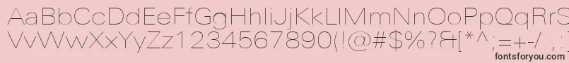 UniversNextProUltralightExtended Font – Black Fonts on Pink Background