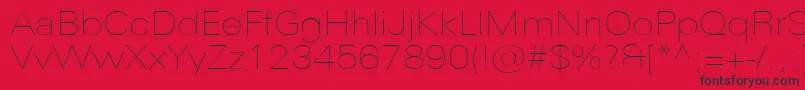 UniversNextProUltralightExtended Font – Black Fonts on Red Background