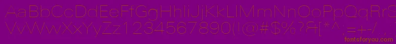 UniversNextProUltralightExtended Font – Brown Fonts on Purple Background