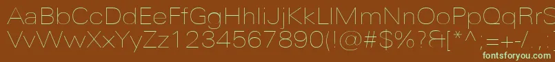 UniversNextProUltralightExtended Font – Green Fonts on Brown Background