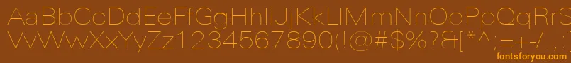Шрифт UniversNextProUltralightExtended – оранжевые шрифты на коричневом фоне