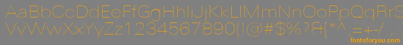 UniversNextProUltralightExtended Font – Orange Fonts on Gray Background