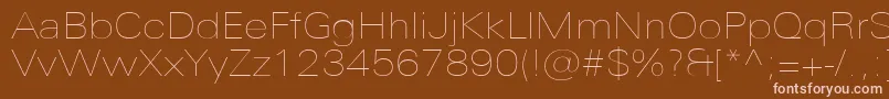 UniversNextProUltralightExtended-Schriftart – Rosa Schriften auf braunem Hintergrund