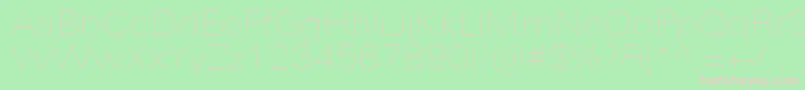 UniversNextProUltralightExtended Font – Pink Fonts on Green Background