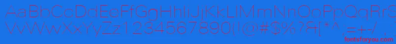 UniversNextProUltralightExtended Font – Red Fonts on Blue Background